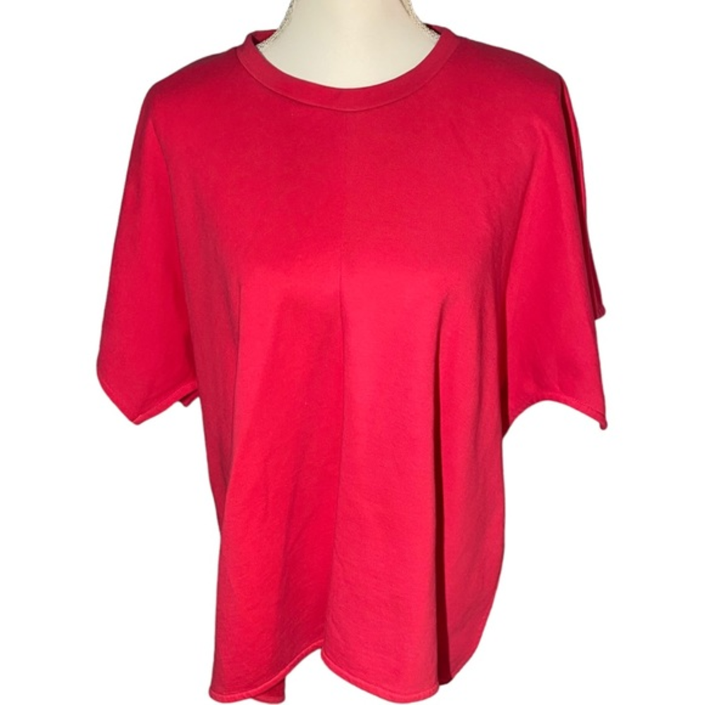 Weekday Womens Small Oversized Pullover Sweatshirt Side Slits Pink/Red
